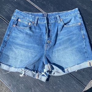 Gap high rise jean shorts